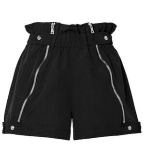 RTA Louie Short – Track Black Technical Paperbag Waist Zip Detail – Size S